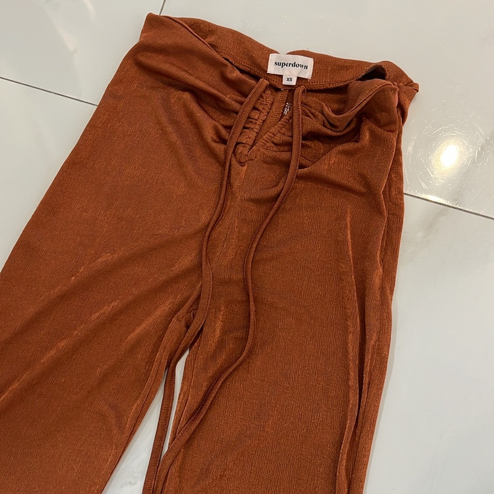 superdown Irene Strappy Pants & Bralette Set in Rust Jumpsuit Revolve XS - Picture 3 of 4